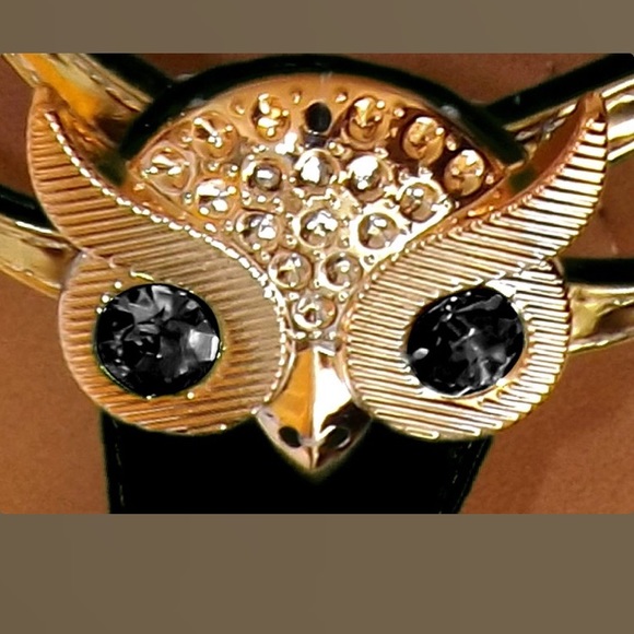 Gem Studded Open Back Synthetic Leather Flat Thong - Picture 4 of 8